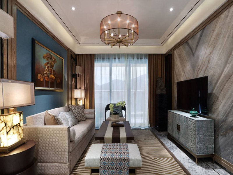 綿陽翡翠濱江8平方電視墻裝修設計效果